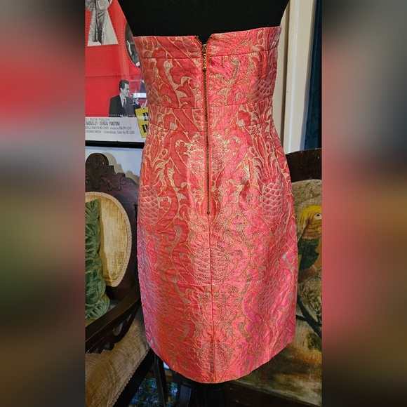 GORGEOUS KATE SPADE BROCADE LIKE NEW STRAPPLESS SZ 4 DRESS - Picture 8 of 9